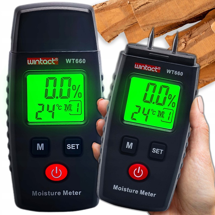 WILGOTNOŚCIOMIERZ MIERNIK WILGOTNOŚĆ DREWNA BETONU CEGŁY GIPSU KOMPAKTOWY