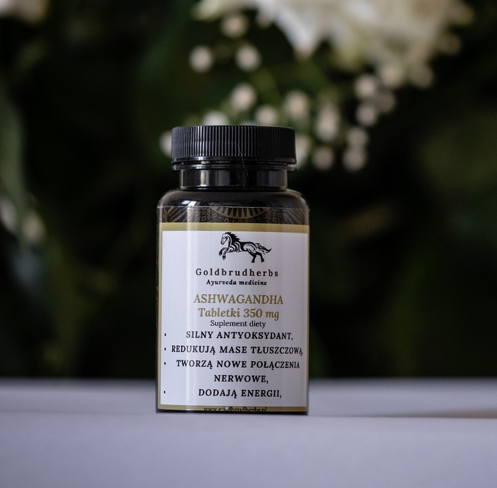 Ashwagandha 350 mg 90 kapsułek NERWICA, BRAK SNU