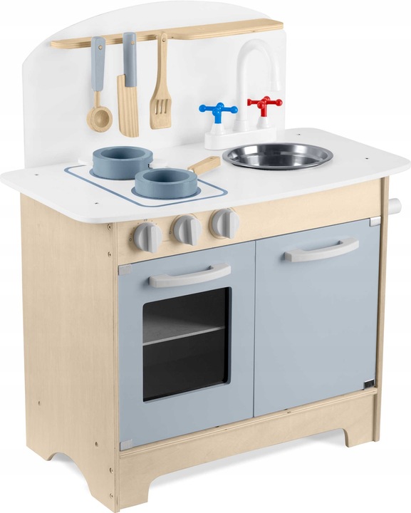 Ricokids Drewniana duża kuchnia interaktywna dla dzieci + akcesoria