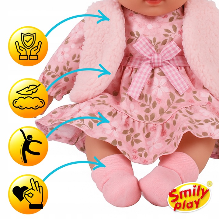 Lalka bobas córunia interaktywna edukacyjna miękka mówi śpiewa uczy 2l+