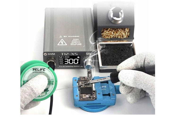 GVM T12-XS STACJA LUTOWNICZA LUTOWNICA NA GROTY T12 80-480°C 72W + GROT