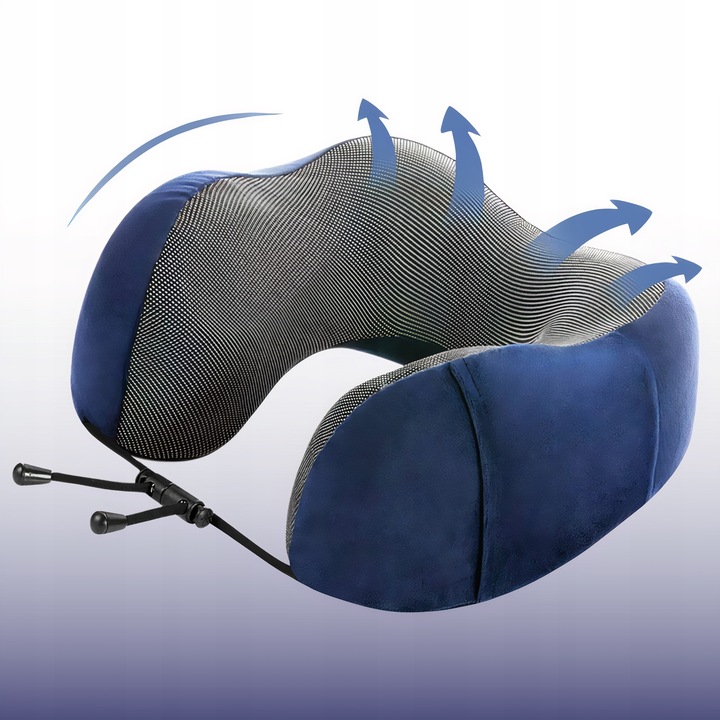 PODUSZKA TURYSTYCZNA PODRÓŻNA ROGAL NA SZYJĘ Z PIANKI MEMORY DO SAMOLOTU