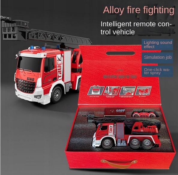 WÓZ STRAŻACKI NA WODĘ STRAŻ POŻARNA Zdalnie Sterowany AKUMULATOREK METAL