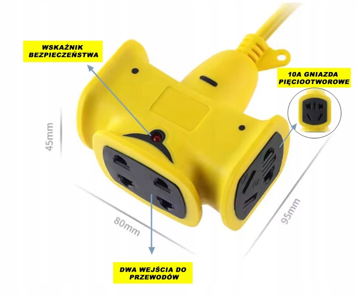Wytrzymały GRUBY przedłużacz ogrodowy Pantherise 30m do 3000W 16A do 750°