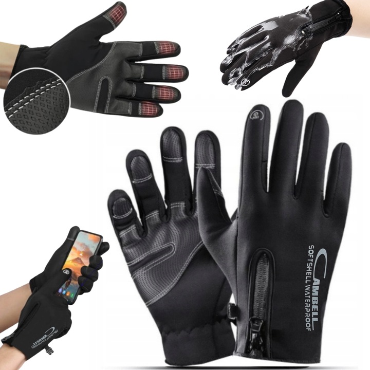 Rękawice Softshell Dotyk Narty Biegowe Rower XXL