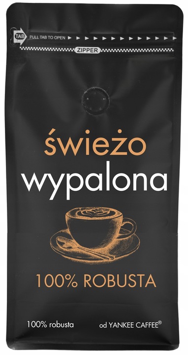 Kawa ziarnista 1kg ŚWIEŻO PALONA 100% ROBUSTA Z Palarni Do ekspresu