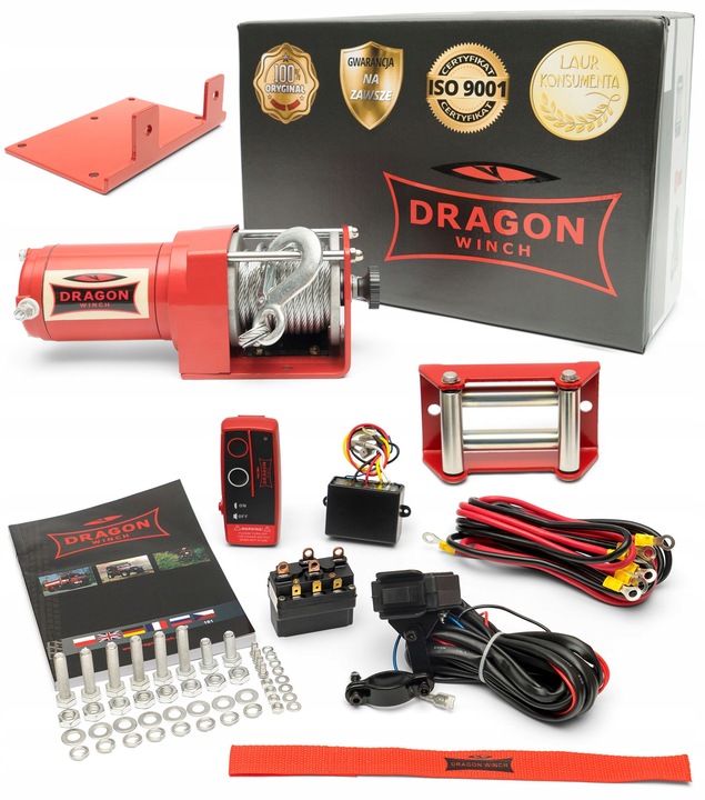 1,1T WYCIĄGARKA DRAGON 2500 ELEKTRYCZNA WCIĄGARKA linowa pługa quada +pilot