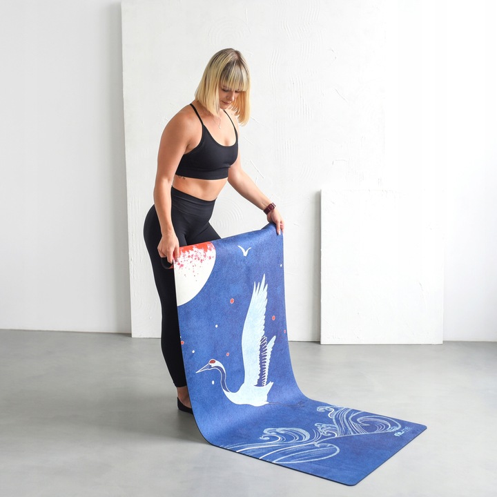 PIĘKNA MATA PREMIUM DO JOGI ĆWICZEŃ STABILNA ZAMSZOWA MIĘKKA 4 MM ZE WZOREM