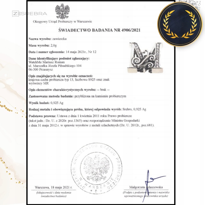 CHARMS LITERKA M srebro 925 litera srebrna koralik zawieszka charms pr S925