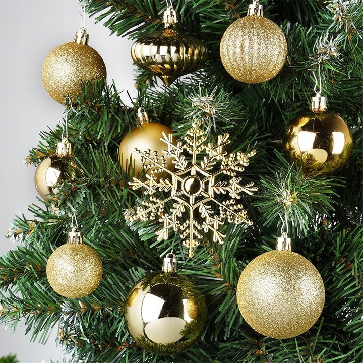 40x Bombki CHOINKOWE świąteczne nietłukące ZŁOTE zestaw bombek na choinkę