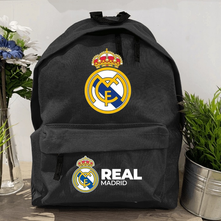 Zestaw do Szkoły Czarny Plecak + Piórnik + Pin REAL MADRID Klub Piłka Nożna