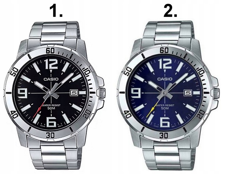 ZEGAREK MĘSKI CASIO RAMZES stalowy datownik +BOX +GRAWER