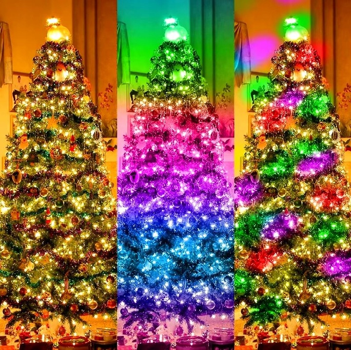 TAŚMA 200 LED INTELIGENTNE LAMPKI APLIKACJA BLUETOOTH PILOT STEROWANIE 20M