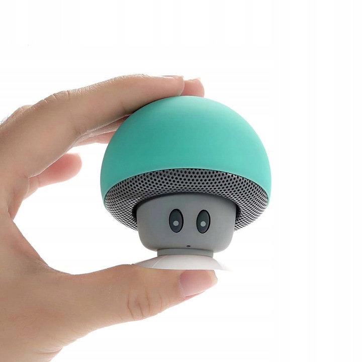 Głośnik Bluetooth Grzybek zielony mały z przyssawką dla dzieci na prezent