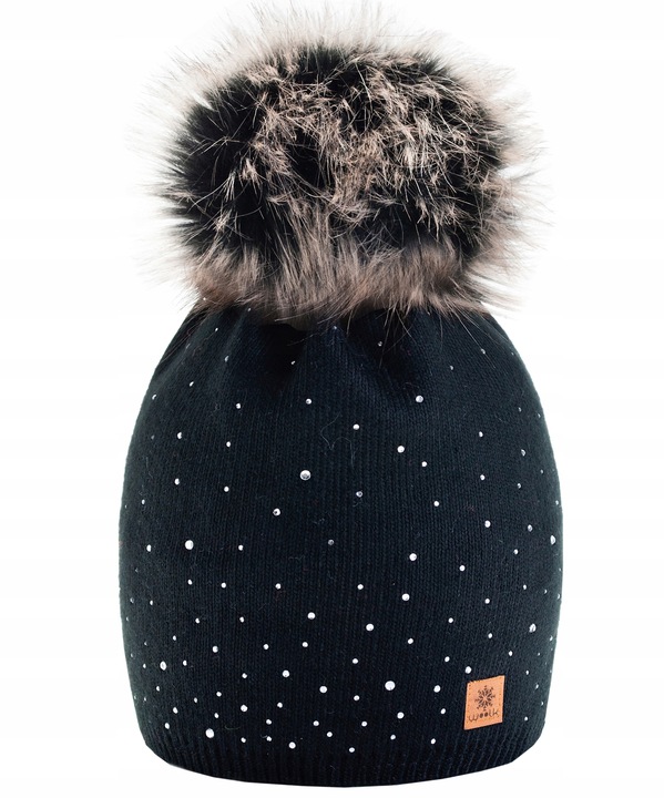 Zimowa CZAPKA CIEPŁA pompon i polar Woolk Verona