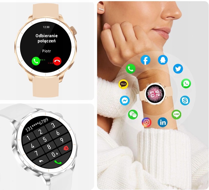 ZEGAREK DAMSKI SMARTWATCH GPS MAPY 4 GB DYKTAFON ZDJĘCIA ROZMOWY APLIKACJE