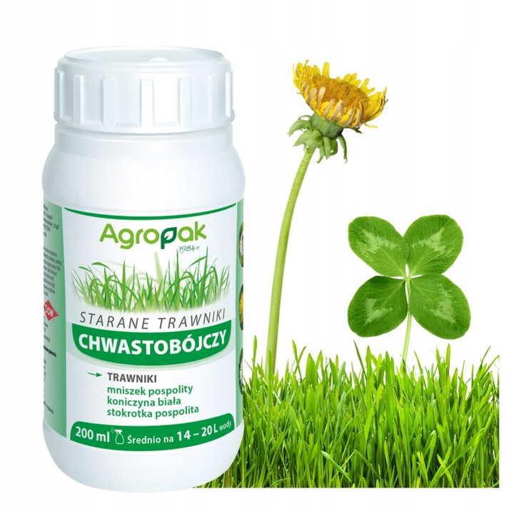 STARANE TRAWNIKI środek oprysk na chwasty w trawie trawniku 200ml NA 666m2