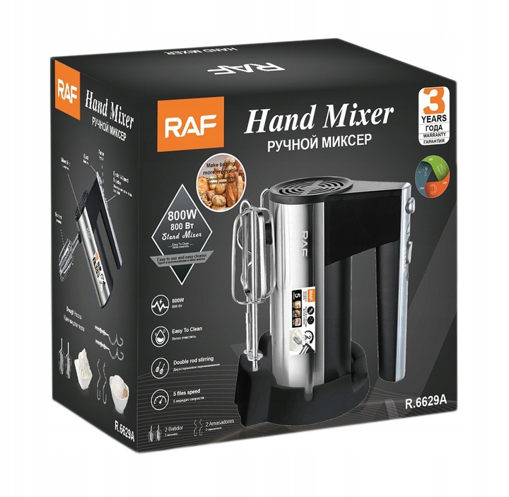 MIKSER ROBOT RĘCZNY KUCHENNY 800W TURBO 5 BIEGÓW