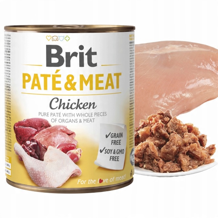 BRIT PATE & MEAT Karma mokra dla psa MIX Smaków 12 x 800g bezzbożowa ADULT