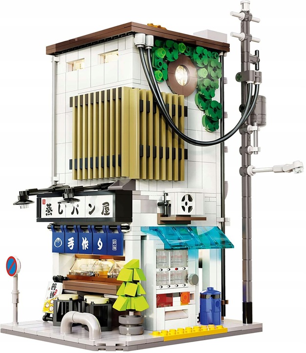 KLOCKI CADA JAPOŃSKI SKLEP Z BUŁKAMI BUN SHOP BUDYNEK ŚWIATŁO LED 1108 EL.