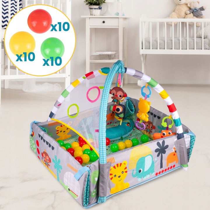 MATA EDUKACYJNA DLA NIEMOWLĄT INTERAKTYWNA 5W1 DUŻA DŻUNGLA