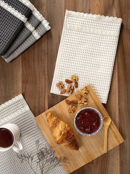 Komplet 5 ściereczki waflowe kuchenne 40x60 zestaw bawełna gipiura V3