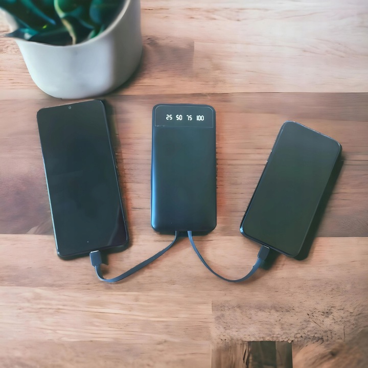 Powerbank 10000 mAh POWER BANK z latarką lightning, microUSB, USB-C, USB