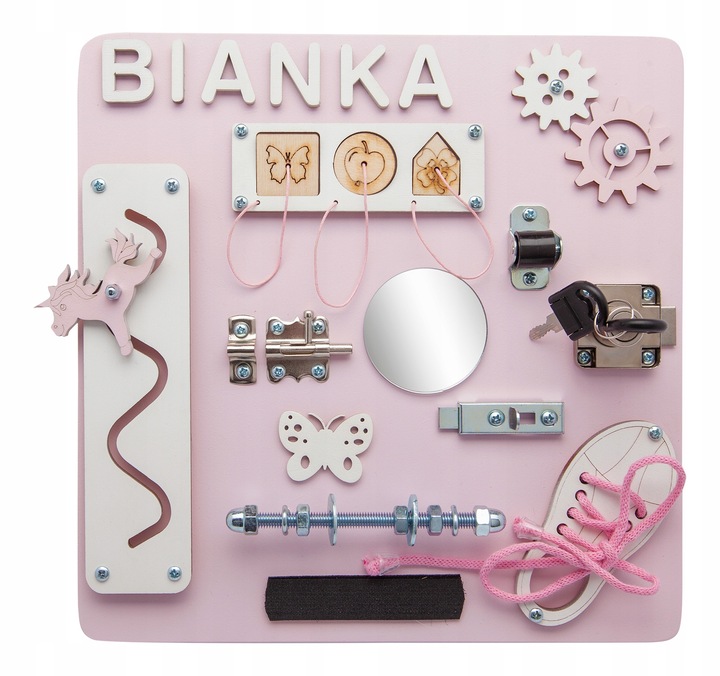 TABLICA Manipulacyjna Sensoryczna MONTESSORI IMIĘ