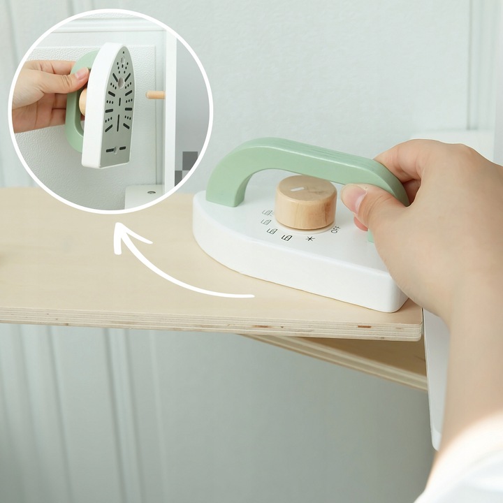 KUCHNIA DREWNIANA INTERAKTYWNA z Pralką Zmywarką Tablica Kredowa dla Dzieci