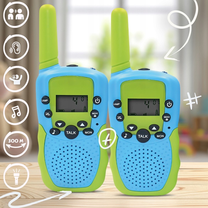 Walkie talkie dla dzieci duży zasięg zestaw 2szt krótkofalówka Łoki Toki