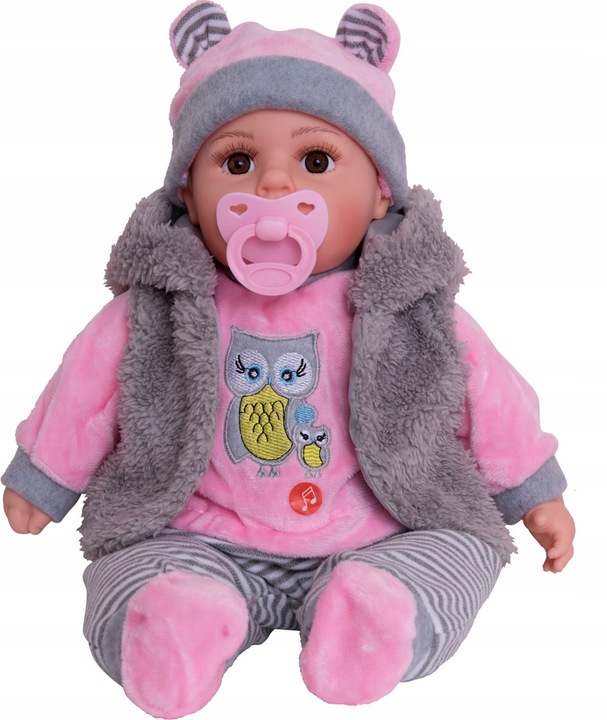 LALKA BOBAS MÓWI I ŚPIEWA POLSKI 45CM+SMOCZEK_68v