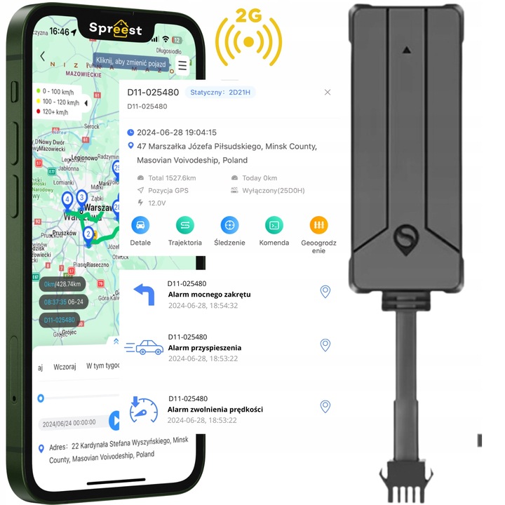 LOKALIZATOR GPS MINI DO POJAZDÓW ROWERU AUTA ŁODZI BEZ ABONAMENTU TRACKER