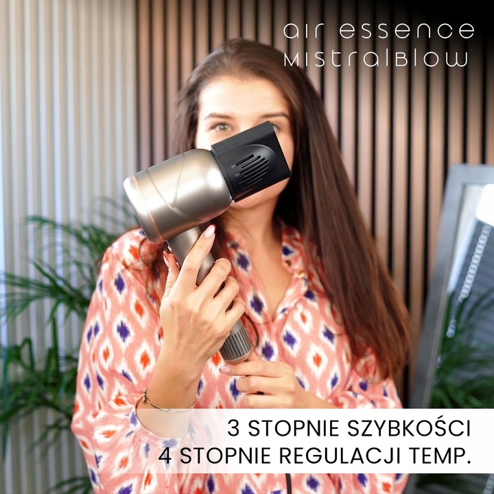 Inteligentna suszarka do włosów Air Essence MistralBlow iQ Ionic Gold&Grey