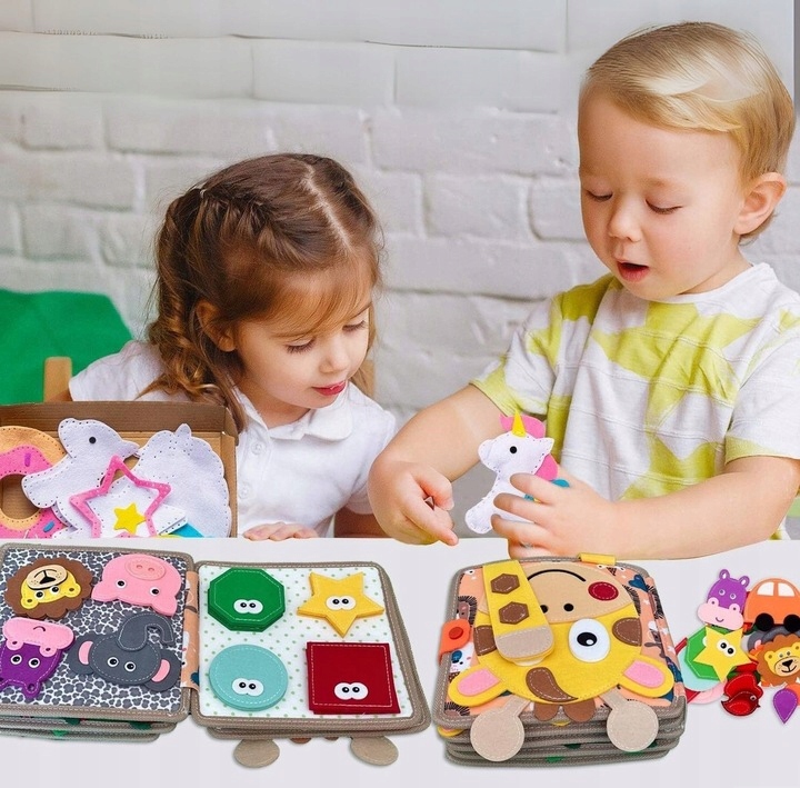 Tablica Manipulacyjna Sensoryczna Montessori Książeczka Zabawka Edukacyjna