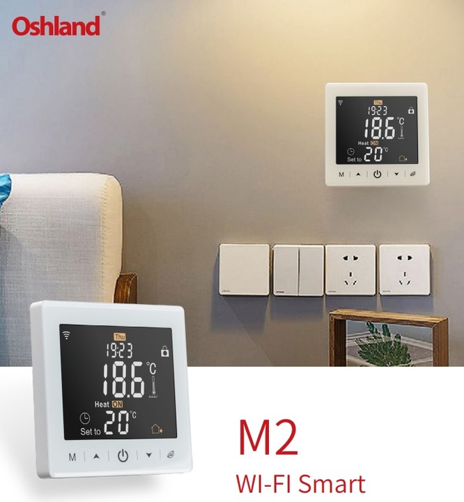 CZARNY TERMOSTAT POKOJOWY PANEL LCD 16A WIFI TUYA OGRZEWANIE PODŁOGOWE