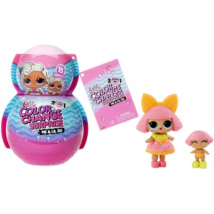 Lalka L.O.L. Surprise O.M.G. Color Change 2w1 + Lil Sis Color Change