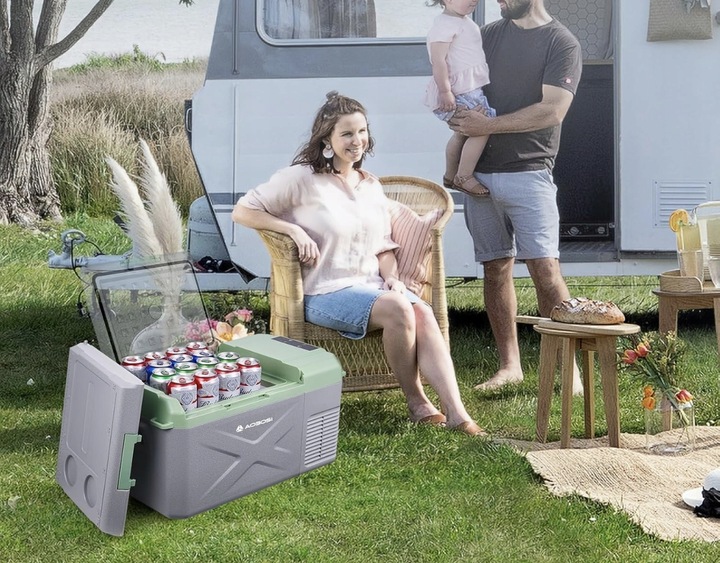 Przenośna lodówka z trybami MAX i ECO 17L AAOBOSI szara 60x33,4x32,4 cm