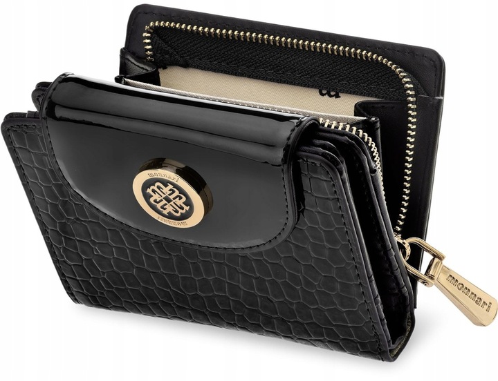 Mały Portfel Damski Monnari Lakierowany Elegancki Na Prezent Wzór Skóry