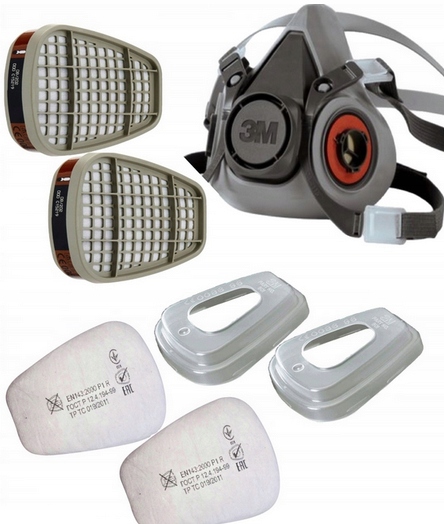 ORYGINALNA Półmaska maska lakiernicza 3M 6200 + ZESTAW FILTRÓW