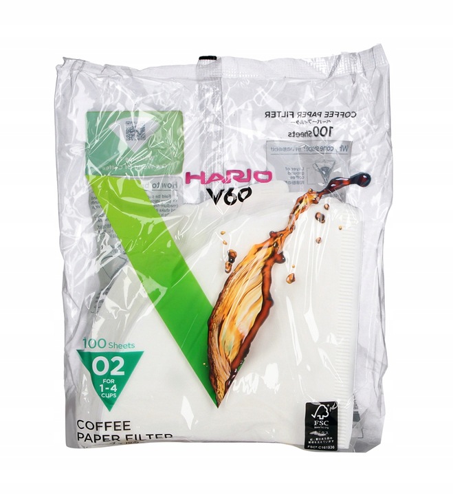 Filtry papierowe do kawy Hario V60-02 100szt