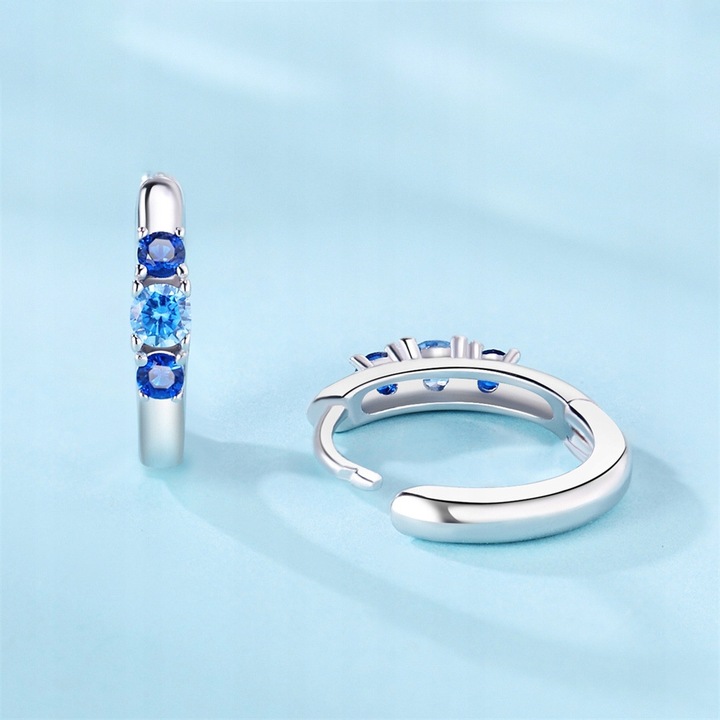 Kolczyki Srebrne PRÓBA 925 KOŁA OBRĘCZE SREBRO Kółka z Cyrkoniami Damskie