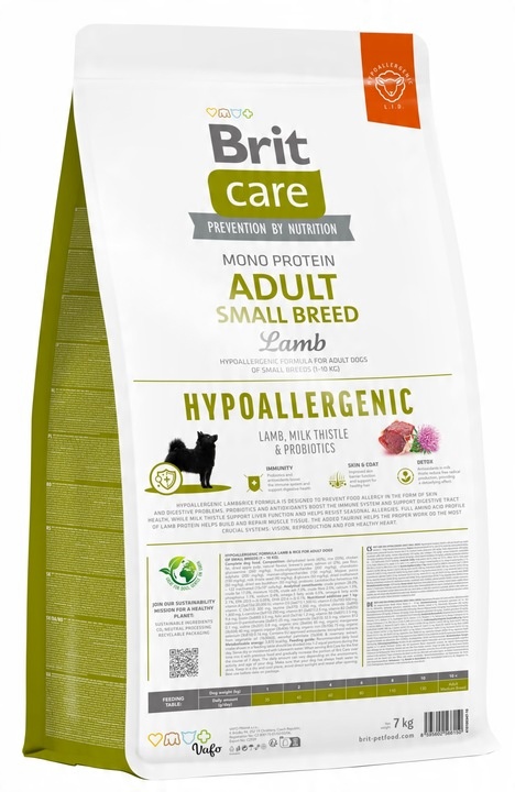 BRIT CARE Hypoallergenic dla dorosłych psów małych ras z jagnięciną 7kg
