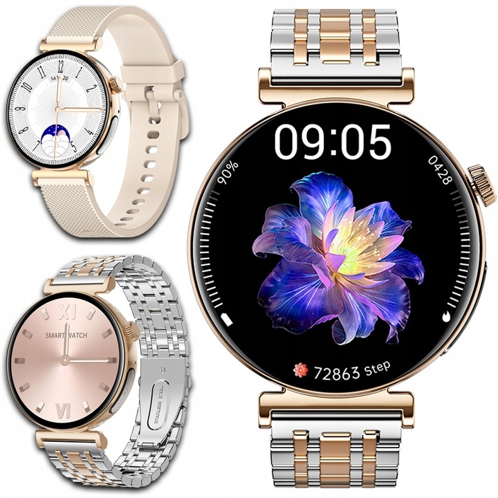 SMARTWATCH ZEGAREK DAMSKI EKG CIŚNIENIE TĘTNO ROZMOWY SMART WATCH MENU PL