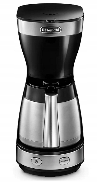 Przelewowy Ekspres do Kawy czarny termiczny dzbanek DeLonghi ICM16710 (P)