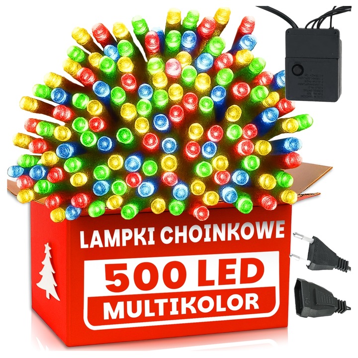 LAMPKI CHOINKOWE 500 LED MULTIKOLOR ŚWIĄTECZNE WEWNĘTRZNE ZEWNĘTRZNE