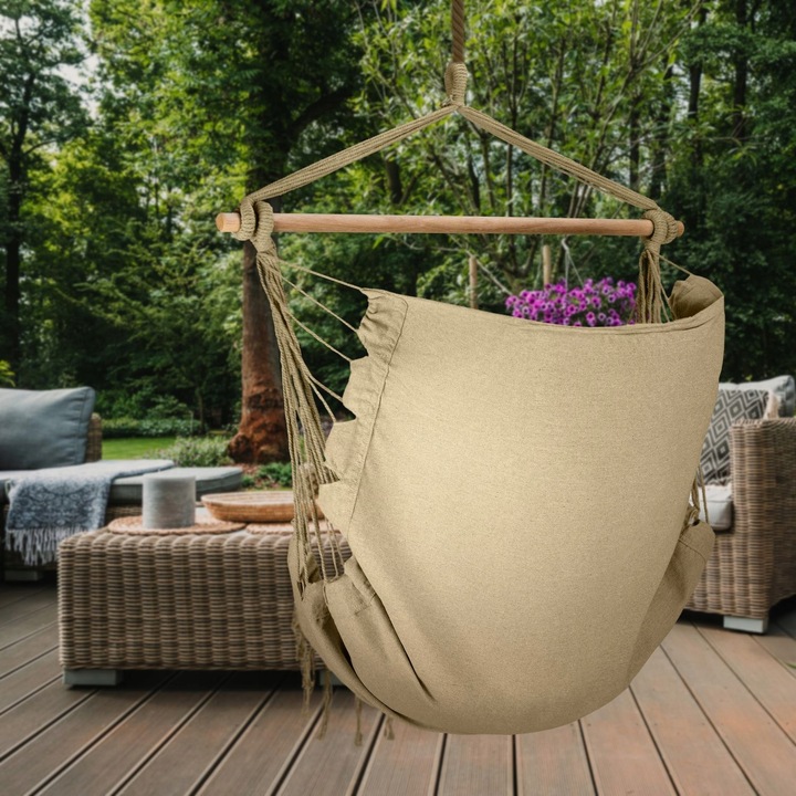 FOTEL WISZĄCY KRZESŁO BRAZYLIJSKIE HUŚTAWKA HAMAK BOHO SOIS XXL OUTTEC