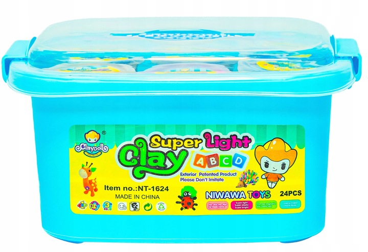 ZESTAW Magiczna PLASTELINA MASA PLASTYCZNA PIANKOLINA 24szt +WALIZKA +Akces