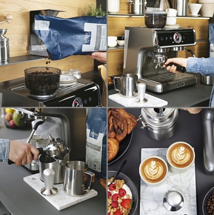 CIŚNIENIOWY EKSPRES DO KAWY Z MŁYNKIEM I SPIENIACZEM BEEM Grind Profession