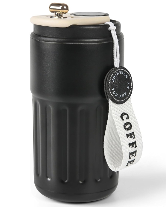 KUBEK TERMICZNY TERMOS Z USTNIKIEM 450ML WYŚWIETLACZ LCD SZCZELNY NA KAWĘ