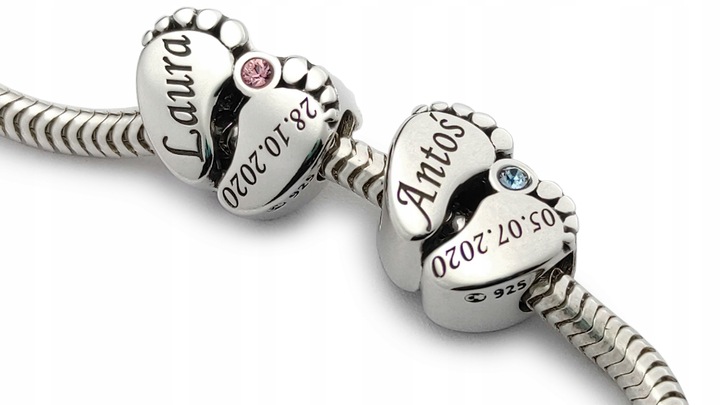 CHARMS srebro 925 koralik do bransoletek +GRAWER DANYCH prezent dla mamy